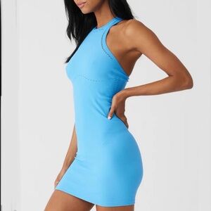 Alo Yoga SEAMLESS OPEN AIR RACERBACK DRESS Blue Size M
